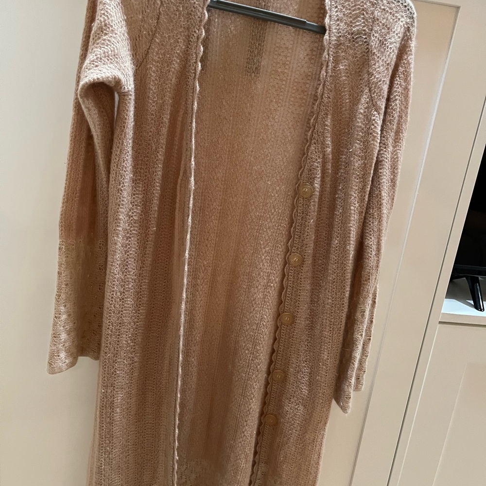 Elegant pale pink delicate stitching / buttons Women's Sweater Cardigan